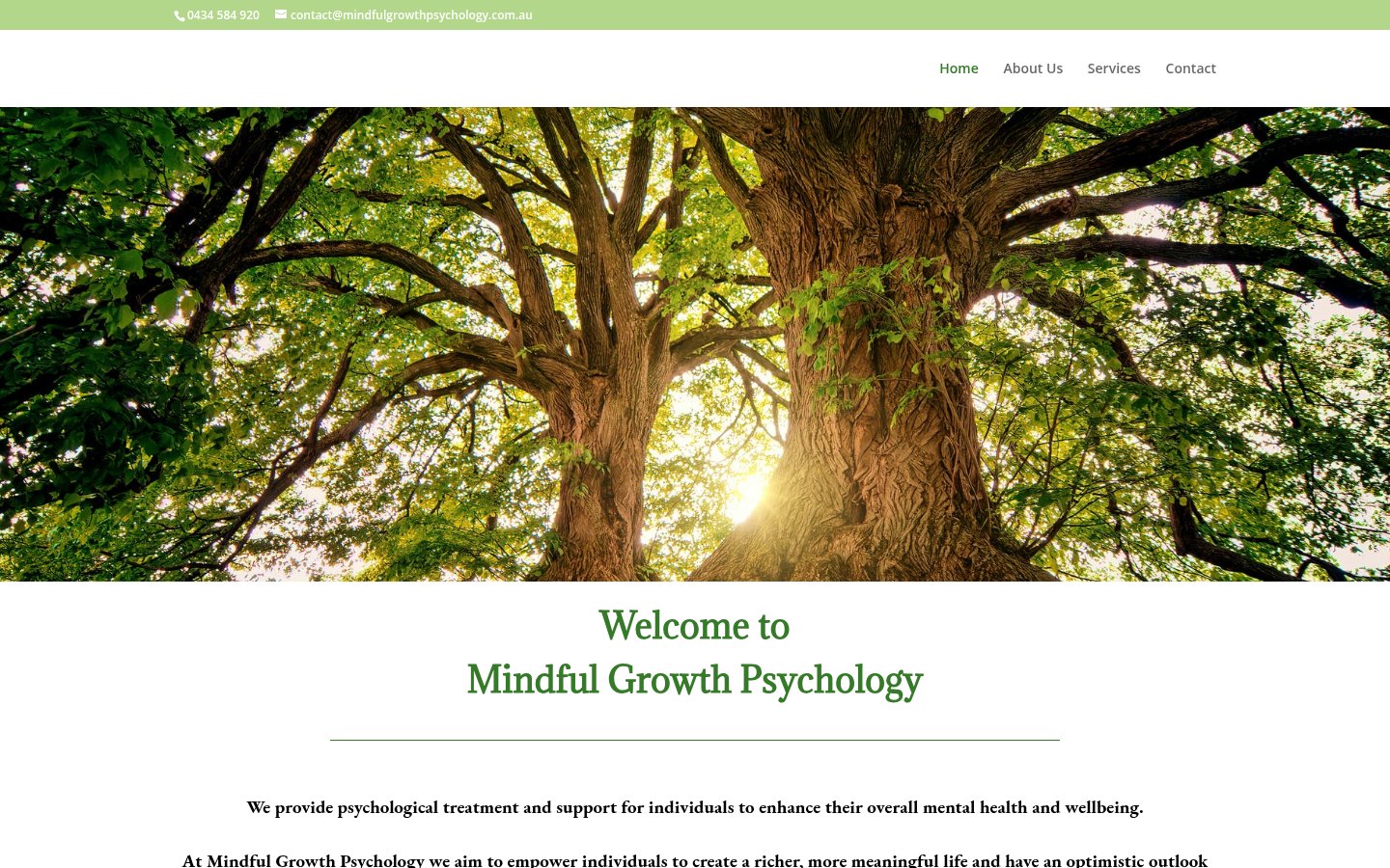 Original Mindful Growth Psychology homepage